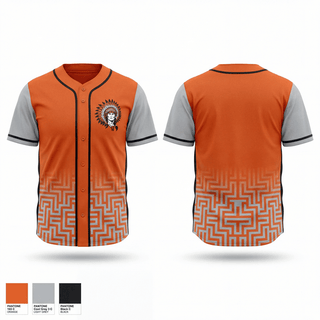 Full Button Baseball Jersey, Honey Grove Warriors, Baseball, Teamtime, Team time, sublimation, custom sports apparel, team uniforms, spirit wear, spiritwear, sports uniforms, custom shirts, team store, custom team store, fundraiser sports, apparel fundraiser