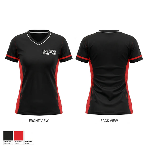 Womens Short Sleeve Vneck Shirt, Lion Pryde Muay thai, , Teamtime, Team time, sublimation, custom sports apparel, team uniforms, spirit wear, spiritwear, sports uniforms, custom shirts, team store, custom team store, fundraiser sports, apparel fundraiser
