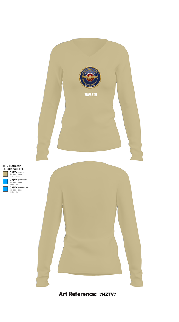 Womens Long Sleeve Vneck Shirt, NAVAIR, , Teamtime, Team time, sublimation, custom sports apparel, team uniforms, spirit wear, spiritwear, sports uniforms, custom shirts, team store, custom team store, fundraiser sports, apparel fundraiser