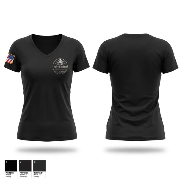 Womens Short Sleeve Vneck Shirt, SAC Police Instructor, Police, Teamtime, Team time, sublimation, custom sports apparel, team uniforms, spirit wear, spiritwear, sports uniforms, custom shirts, team store, custom team store, fundraiser sports, apparel fundraiser