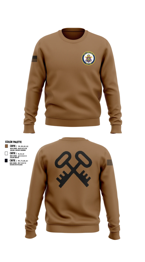 Crew Neck Sweatshirt, USS ANNAPOLIS, Navy, Teamtime, Team time, sublimation, custom sports apparel, team uniforms, spirit wear, spiritwear, sports uniforms, custom shirts, team store, custom team store, fundraiser sports, apparel fundraiser