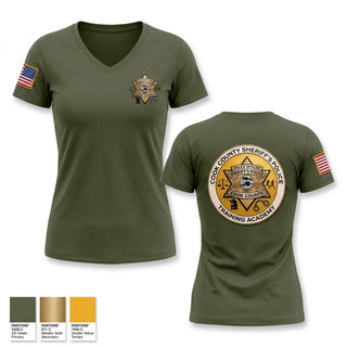 Womens Short Sleeve Vneck Shirt, Cook County Sheriff Police Training Academy, Police, Teamtime, Team time, sublimation, custom sports apparel, team uniforms, spirit wear, spiritwear, sports uniforms, custom shirts, team store, custom team store, fundraiser sports, apparel fundraiser