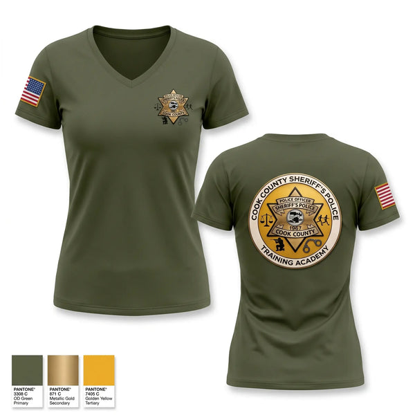 Womens Short Sleeve Vneck Shirt, Cook County Sheriff Police Training Academy, Police, Teamtime, Team time, sublimation, custom sports apparel, team uniforms, spirit wear, spiritwear, sports uniforms, custom shirts, team store, custom team store, fundraiser sports, apparel fundraiser