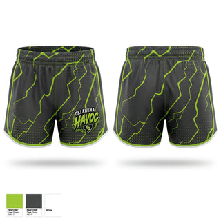 Womens Shorts, Oklahoma Havoc, Baseball, Teamtime, Team time, sublimation, custom sports apparel, team uniforms, spirit wear, spiritwear, sports uniforms, custom shirts, team store, custom team store, fundraiser sports, apparel fundraiser