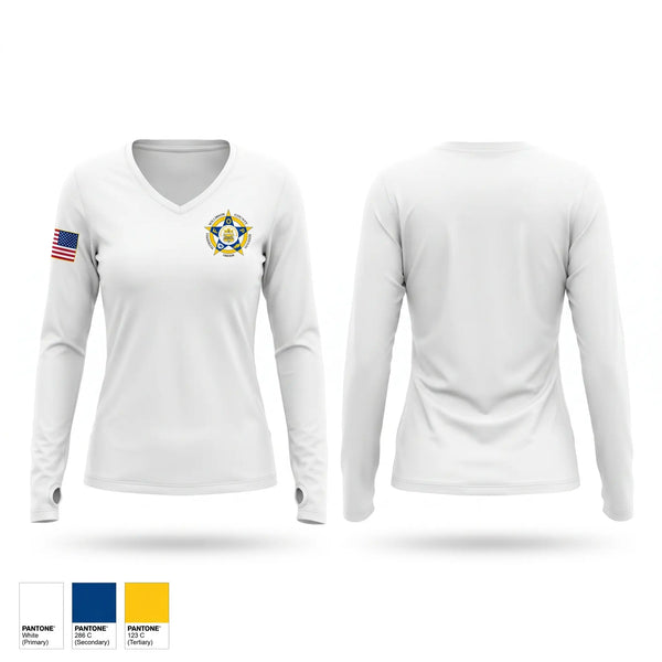 Womens Long Sleeve Vneck Shirt, Williamson County Fraternal Order of Police, Police, Teamtime, Team time, sublimation, custom sports apparel, team uniforms, spirit wear, spiritwear, sports uniforms, custom shirts, team store, custom team store, fundraiser sports, apparel fundraiser