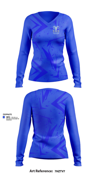 Womens Long Sleeve Vneck Shirt, Seabrook Middle School Soccer, Women's Soccer, Teamtime, Team time, sublimation, custom sports apparel, team uniforms, spirit wear, spiritwear, sports uniforms, custom shirts, team store, custom team store, fundraiser sports, apparel fundraiser