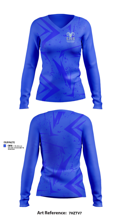 Seabrook Middle School Soccer 93548407 Women's Long Sleeve V-neck Shirt - 41