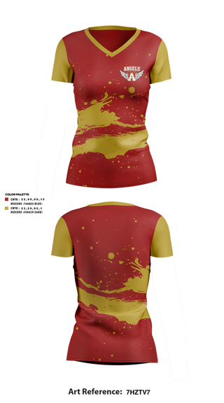 Womens Short Sleeve Vneck Shirt, Angels, , Teamtime, Team time, sublimation, custom sports apparel, team uniforms, spirit wear, spiritwear, sports uniforms, custom shirts, team store, custom team store, fundraiser sports, apparel fundraiser