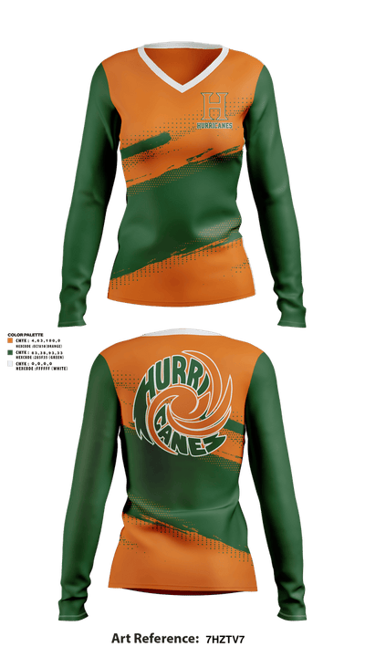 Hurricanes 31670554 Women's Long Sleeve V-neck Shirt - 1
