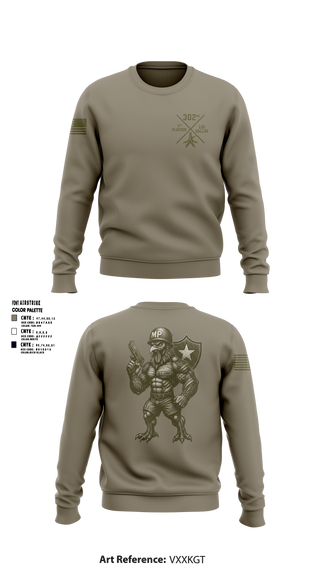 Crew Neck Sweatshirt, 1st PLT Roosters, Army, Teamtime, Team time, sublimation, custom sports apparel, team uniforms, spirit wear, spiritwear, sports uniforms, custom shirts, team store, custom team store, fundraiser sports, apparel fundraiser