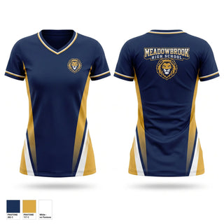 Womens Short Sleeve Vneck Shirt, Meadowbrook Monarchs, Track & Field, Teamtime, Team time, sublimation, custom sports apparel, team uniforms, spirit wear, spiritwear, sports uniforms, custom shirts, team store, custom team store, fundraiser sports, apparel fundraiser
