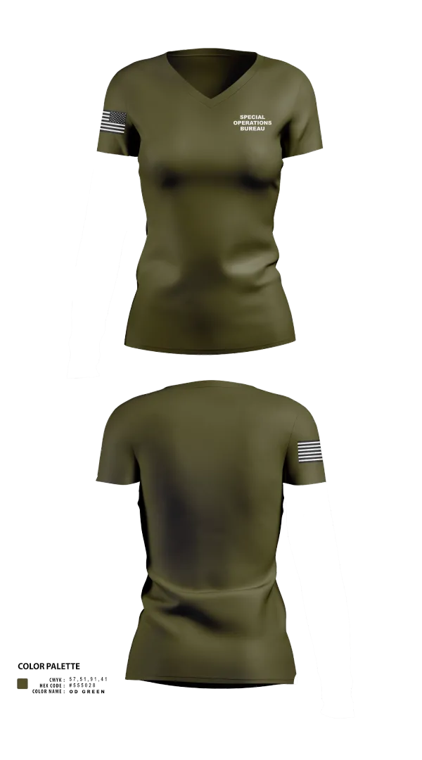 Womens Short Sleeve Vneck Shirt, Special Operations Bureau, , Teamtime, Team time, sublimation, custom sports apparel, team uniforms, spirit wear, spiritwear, sports uniforms, custom shirts, team store, custom team store, fundraiser sports, apparel fundraiser