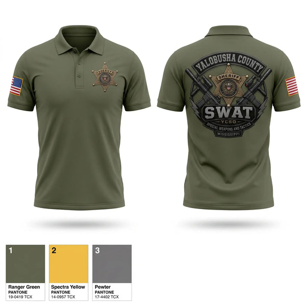 Short Sleeve Performance Polo, Yalobusha County SWAT, Police, Teamtime, Team time, sublimation, custom sports apparel, team uniforms, spirit wear, spiritwear, sports uniforms, custom shirts, team store, custom team store, fundraiser sports, apparel fundraiser