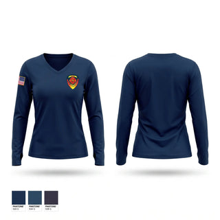 Womens Long Sleeve Vneck Shirt, Locke, Fire Department, Teamtime, Team time, sublimation, custom sports apparel, team uniforms, spirit wear, spiritwear, sports uniforms, custom shirts, team store, custom team store, fundraiser sports, apparel fundraiser