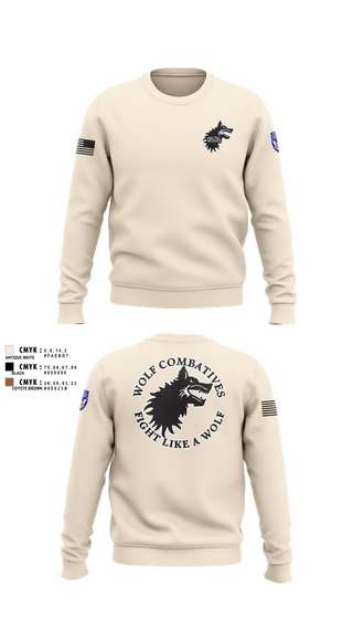 Crew Neck Sweatshirt, Wolf Combatives, Army, Teamtime, Team time, sublimation, custom sports apparel, team uniforms, spirit wear, spiritwear, sports uniforms, custom shirts, team store, custom team store, fundraiser sports, apparel fundraiser