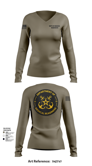 Womens Long Sleeve Vneck Shirt, DEPT OF MEDICAL READINESS, , Teamtime, Team time, sublimation, custom sports apparel, team uniforms, spirit wear, spiritwear, sports uniforms, custom shirts, team store, custom team store, fundraiser sports, apparel fundraiser