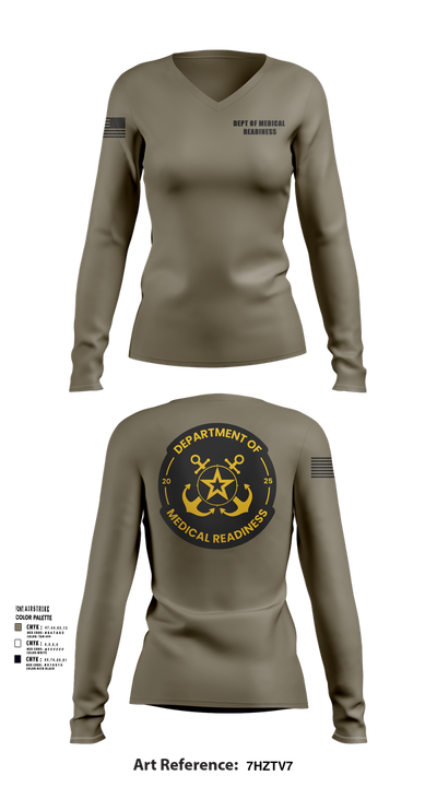 DEPT OF MEDICAL READINESS 60884043 Women's Long Sleeve V-neck Shirt - 11