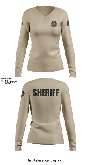 Womens Long Sleeve Vneck Shirt, KCSO, Police, Teamtime, Team time, sublimation, custom sports apparel, team uniforms, spirit wear, spiritwear, sports uniforms, custom shirts, team store, custom team store, fundraiser sports, apparel fundraiser