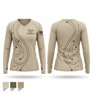 Womens Long Sleeve Vneck Shirt, Siento Peer Support, Fire Department, Teamtime, Team time, sublimation, custom sports apparel, team uniforms, spirit wear, spiritwear, sports uniforms, custom shirts, team store, custom team store, fundraiser sports, apparel fundraiser