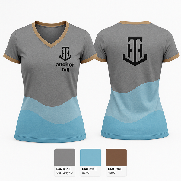 Womens Short Sleeve Vneck Shirt, anchor hill, Baseball, Teamtime, Team time, sublimation, custom sports apparel, team uniforms, spirit wear, spiritwear, sports uniforms, custom shirts, team store, custom team store, fundraiser sports, apparel fundraiser