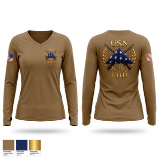 Womens Long Sleeve Vneck Shirt, FHD, Navy, Teamtime, Team time, sublimation, custom sports apparel, team uniforms, spirit wear, spiritwear, sports uniforms, custom shirts, team store, custom team store, fundraiser sports, apparel fundraiser