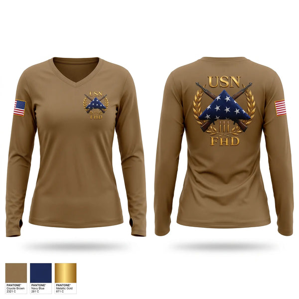 Womens Long Sleeve Vneck Shirt, FHD, Navy, Teamtime, Team time, sublimation, custom sports apparel, team uniforms, spirit wear, spiritwear, sports uniforms, custom shirts, team store, custom team store, fundraiser sports, apparel fundraiser