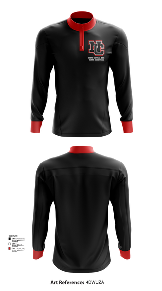 Quarter Zip Jacket, North Central High School Basketball, Men's Basketball, Teamtime, Team time, sublimation, custom sports apparel, team uniforms, spirit wear, spiritwear, sports uniforms, custom shirts, team store, custom team store, fundraiser sports, apparel fundraiser