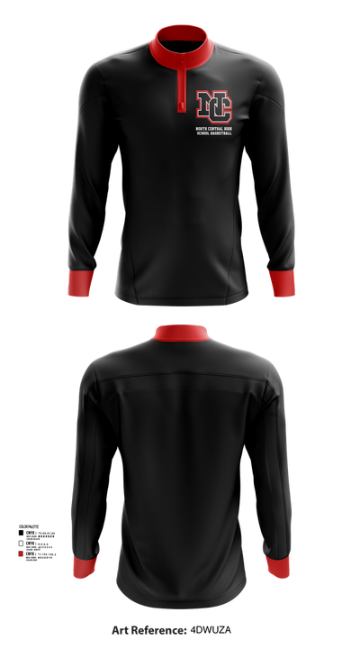 North Central High School Basketball 21747682 Quarter Zip Jacket - 41