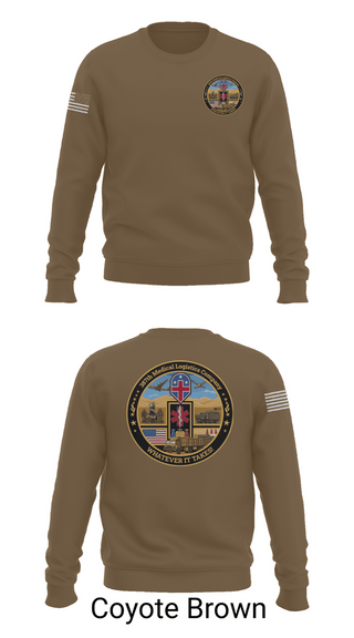 Crew Neck Sweatshirt, 387th Medical Logistics Company, Army, Teamtime, Team time, sublimation, custom sports apparel, team uniforms, spirit wear, spiritwear, sports uniforms, custom shirts, team store, custom team store, fundraiser sports, apparel fundraiser