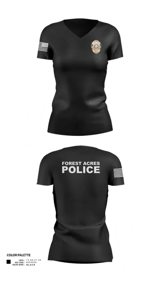 Womens Short Sleeve Vneck Shirt, FOREST ACRES POLICE DEPARTMENT, Police, Teamtime, Team time, sublimation, custom sports apparel, team uniforms, spirit wear, spiritwear, sports uniforms, custom shirts, team store, custom team store, fundraiser sports, apparel fundraiser