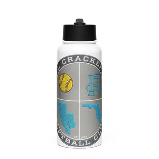Florida Crackers Softball Club Stainless Steel Water Bottle with a Straw Lid