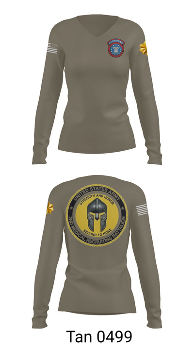 USAREC 88985751 Women's Long Sleeve V-neck Shirt - 77