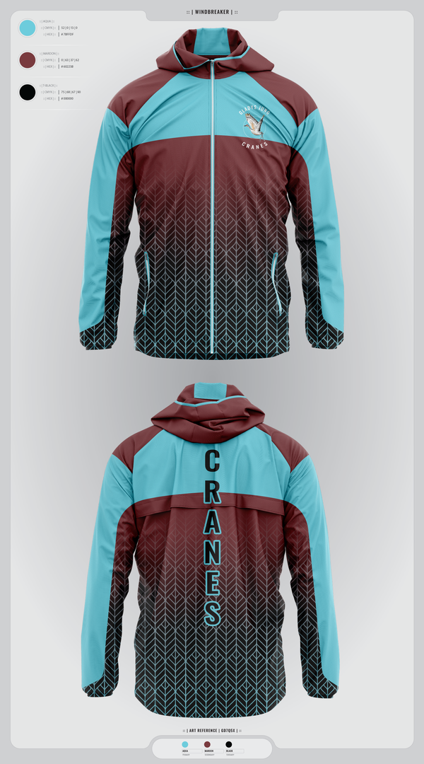 Windbreaker, Cranes, Spirit Store, Teamtime, Team time, sublimation, custom sports apparel, team uniforms, spirit wear, spiritwear, sports uniforms, custom shirts, team store, custom team store, fundraiser sports, apparel fundraiser
