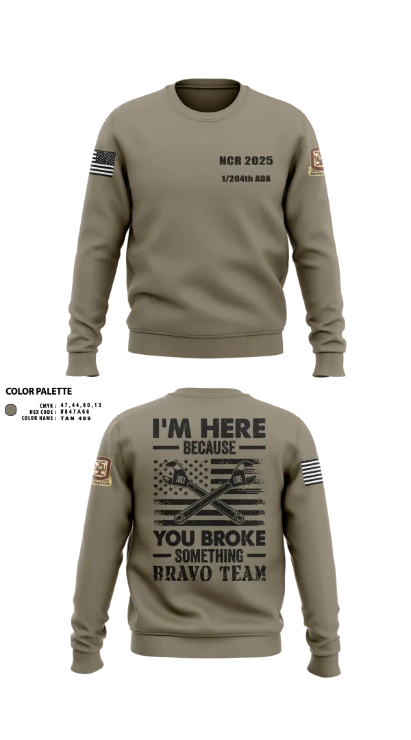 Crew Neck Sweatshirt, 1/204th ADA, , Teamtime, Team time, sublimation, custom sports apparel, team uniforms, spirit wear, spiritwear, sports uniforms, custom shirts, team store, custom team store, fundraiser sports, apparel fundraiser