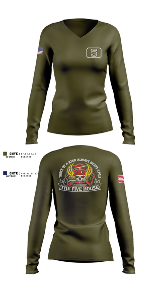 Womens Long Sleeve Vneck Shirt, Greensboro Fire Department Rescue 5, Fire Department, Teamtime, Team time, sublimation, custom sports apparel, team uniforms, spirit wear, spiritwear, sports uniforms, custom shirts, team store, custom team store, fundraiser sports, apparel fundraiser
