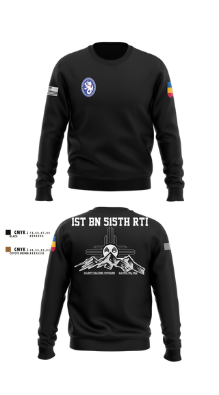 Crew Neck Sweatshirt, 1st BN 515th RTI, Army, Teamtime, Team time, sublimation, custom sports apparel, team uniforms, spirit wear, spiritwear, sports uniforms, custom shirts, team store, custom team store, fundraiser sports, apparel fundraiser