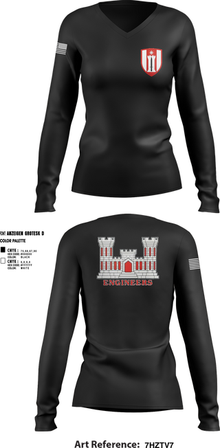 Womens Long Sleeve Vneck Shirt, 450th / 485th ACPs, Army, Teamtime, Team time, sublimation, custom sports apparel, team uniforms, spirit wear, spiritwear, sports uniforms, custom shirts, team store, custom team store, fundraiser sports, apparel fundraiser