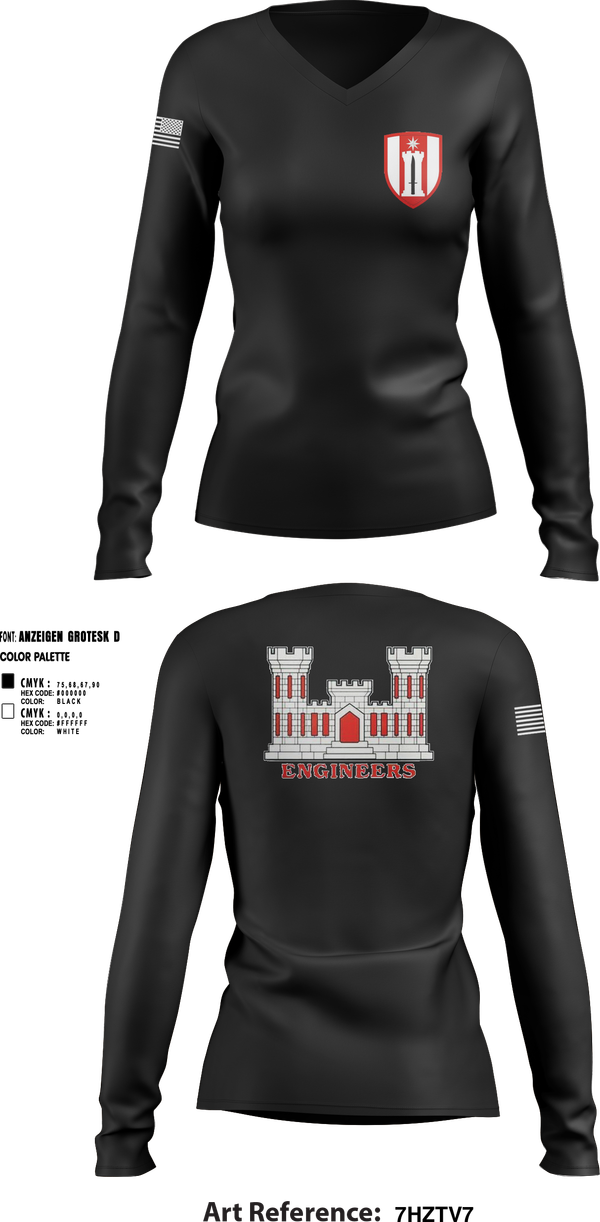Womens Long Sleeve Vneck Shirt, 450th / 485th ACPs, Army, Teamtime, Team time, sublimation, custom sports apparel, team uniforms, spirit wear, spiritwear, sports uniforms, custom shirts, team store, custom team store, fundraiser sports, apparel fundraiser
