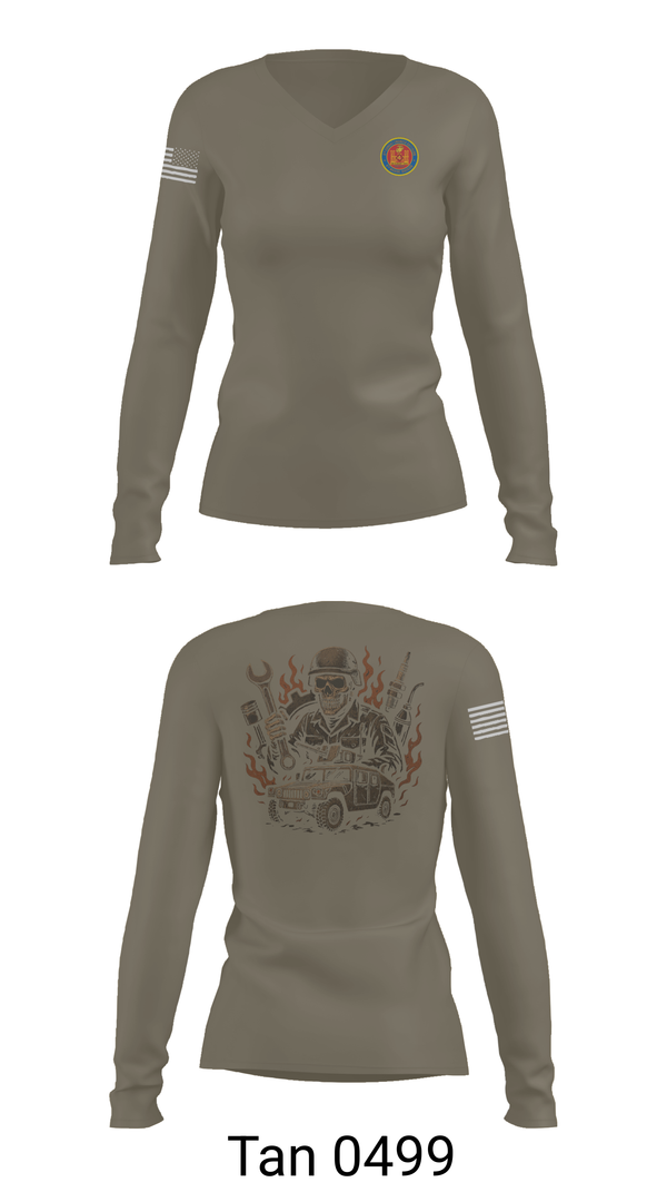 Womens Long Sleeve Vneck Shirt, 4th Combat Engineer Battalion A Co, Marines, Teamtime, Team time, sublimation, custom sports apparel, team uniforms, spirit wear, spiritwear, sports uniforms, custom shirts, team store, custom team store, fundraiser sports, apparel fundraiser