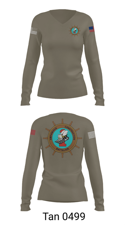ACB-1 33490602 Women's Long Sleeve V-neck Shirt - 73