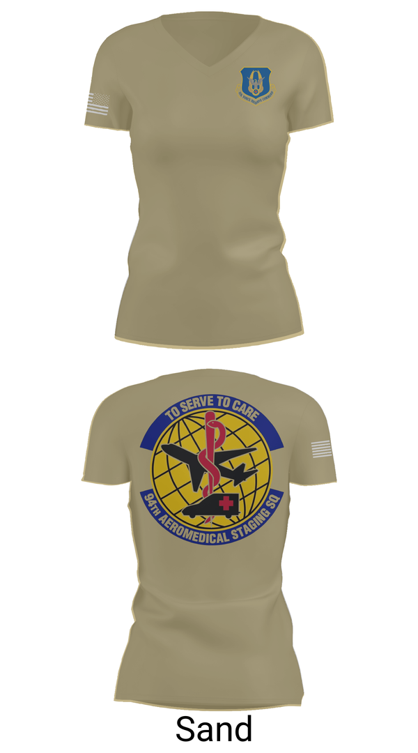 Womens Short Sleeve Vneck Shirt, 94ASTS, Air Force, Teamtime, Team time, sublimation, custom sports apparel, team uniforms, spirit wear, spiritwear, sports uniforms, custom shirts, team store, custom team store, fundraiser sports, apparel fundraiser