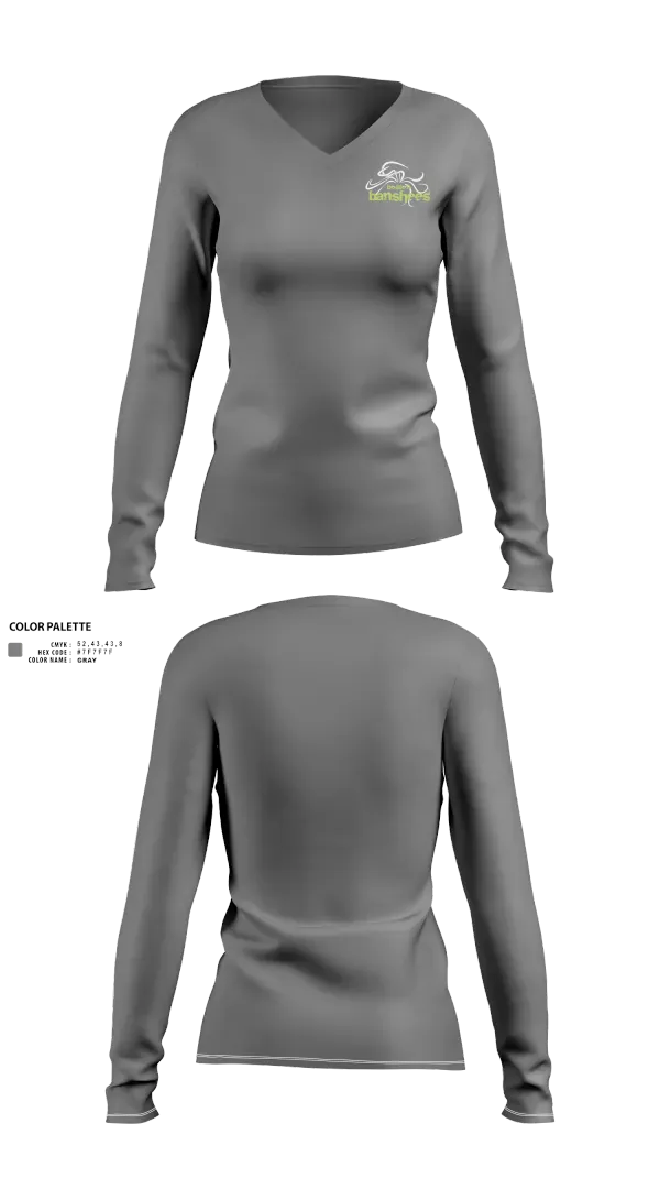 Womens Long Sleeve Vneck Shirt, Boston Banshees, Football, Teamtime, Team time, sublimation, custom sports apparel, team uniforms, spirit wear, spiritwear, sports uniforms, custom shirts, team store, custom team store, fundraiser sports, apparel fundraiser