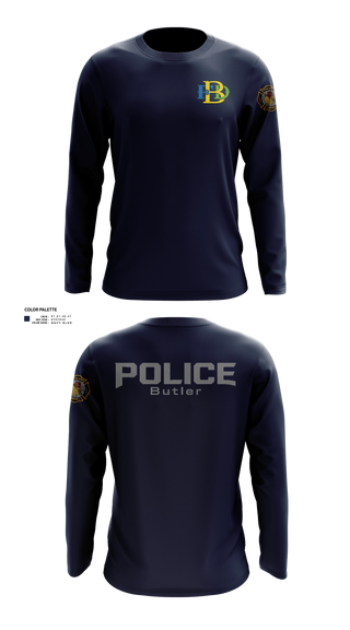 Long Sleeve Performance Shirt, Butler Police Department, Police, Teamtime, Team time, sublimation, custom sports apparel, team uniforms, spirit wear, spiritwear, sports uniforms, custom shirts, team store, custom team store, fundraiser sports, apparel fundraiser
