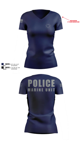 Womens Short Sleeve Vneck Shirt, Sacramento Police Marine Unit, Police, Teamtime, Team time, sublimation, custom sports apparel, team uniforms, spirit wear, spiritwear, sports uniforms, custom shirts, team store, custom team store, fundraiser sports, apparel fundraiser