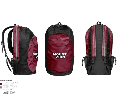 Gear Bag, Mount Zion, Men's Basketball, Teamtime, Team time, sublimation, custom sports apparel, team uniforms, spirit wear, spiritwear, sports uniforms, custom shirts, team store, custom team store, fundraiser sports, apparel fundraiser