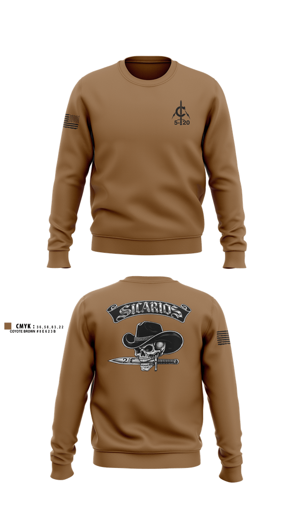 Crew Neck Sweatshirt, 2/C Sicarios, Army, Teamtime, Team time, sublimation, custom sports apparel, team uniforms, spirit wear, spiritwear, sports uniforms, custom shirts, team store, custom team store, fundraiser sports, apparel fundraiser