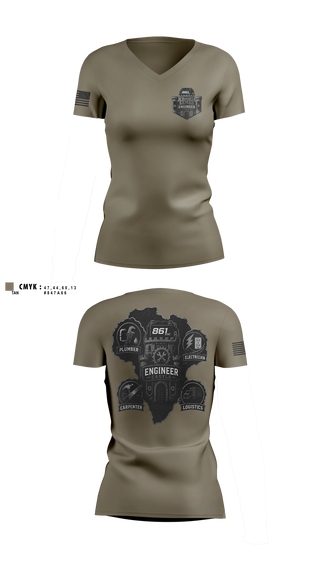 Womens Short Sleeve Vneck Shirt, 861, Army, Teamtime, Team time, sublimation, custom sports apparel, team uniforms, spirit wear, spiritwear, sports uniforms, custom shirts, team store, custom team store, fundraiser sports, apparel fundraiser
