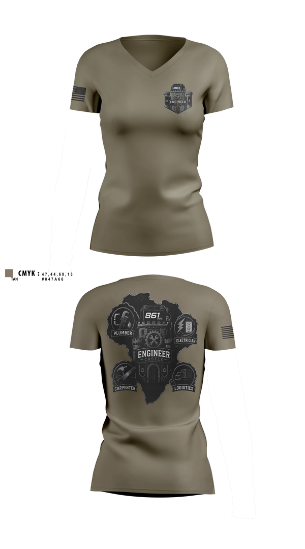 Womens Short Sleeve Vneck Shirt, 861, Army, Teamtime, Team time, sublimation, custom sports apparel, team uniforms, spirit wear, spiritwear, sports uniforms, custom shirts, team store, custom team store, fundraiser sports, apparel fundraiser