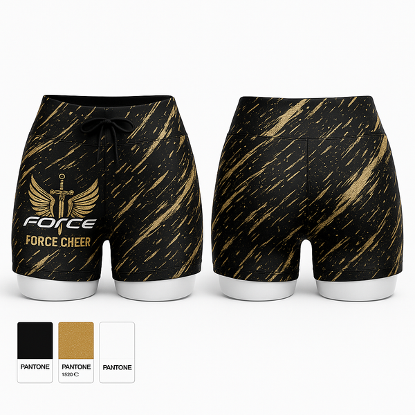 Womens Shorts, Force Cheer, Spirit Store, Teamtime, Team time, sublimation, custom sports apparel, team uniforms, spirit wear, spiritwear, sports uniforms, custom shirts, team store, custom team store, fundraiser sports, apparel fundraiser