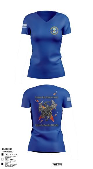 Womens Short Sleeve Vneck Shirt, 608 ACOMS, Air Force, Teamtime, Team time, sublimation, custom sports apparel, team uniforms, spirit wear, spiritwear, sports uniforms, custom shirts, team store, custom team store, fundraiser sports, apparel fundraiser